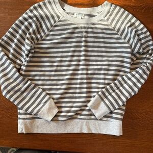 Old Navy Gray and White Striped Top